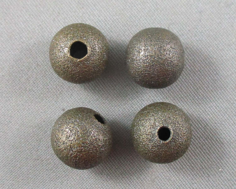 Bronze Tone Round Stardust Spacer Beads (10mm) 10pcs (1776)
