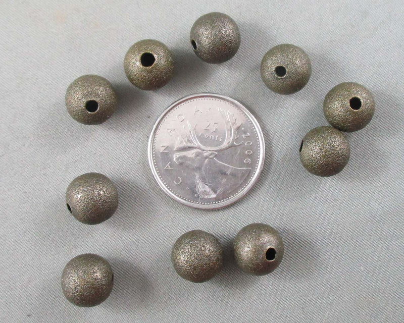 Bronze Tone Round Stardust Spacer Beads (10mm) 10pcs (1776)