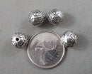 Tibetan Spacer Beads Silver Tone Round  10mm 5pcs C190