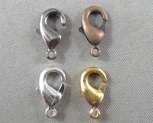 Lobster Clasp Mixed Colors Brass 6.5x12mm 10pcs (1713)