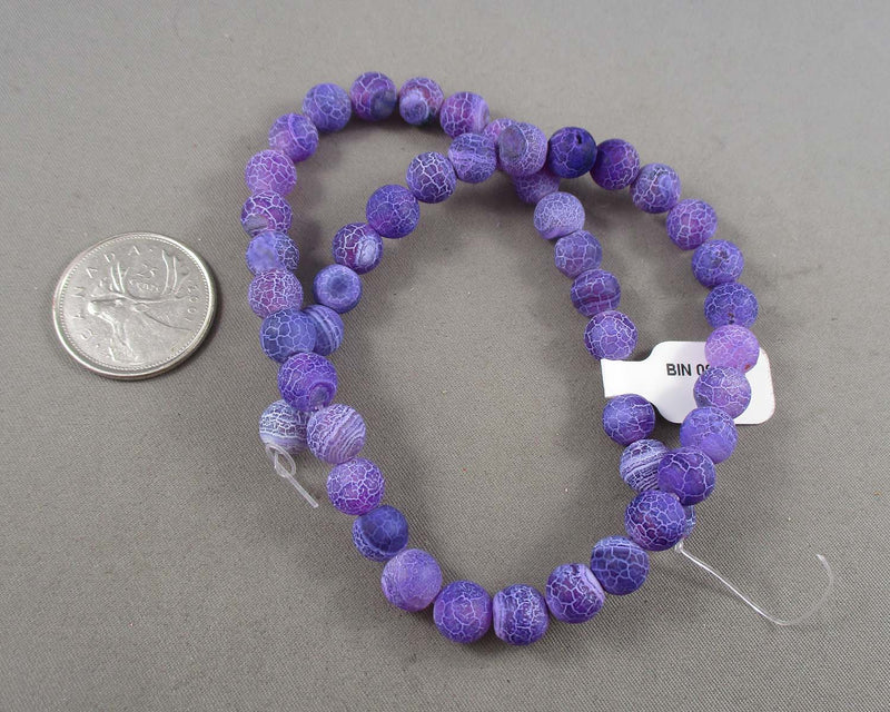 Purple Spiderweb Agate Beads 8mm 15" Strand (1027)
