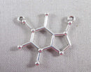 50% OFF!  Caffeine/ Coffee Molecule Charms Silver Tone 12pcs (2321)
