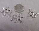 50% OFF!  Caffeine/ Coffee Molecule Charms Silver Tone 12pcs (2321)