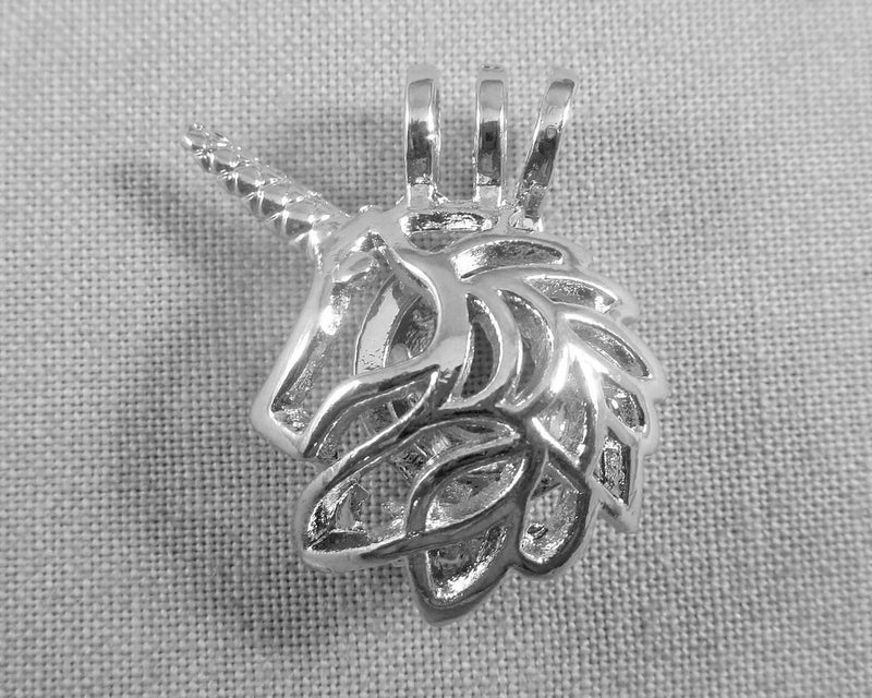 Unicorn Cage Pendant Silver Tone
