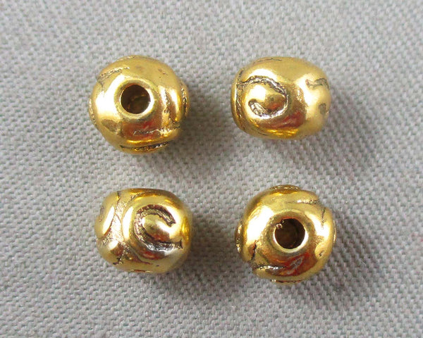 Gold Tone Tibetan Spacer Beads 4.5x5.5mm 50pcs (C312)