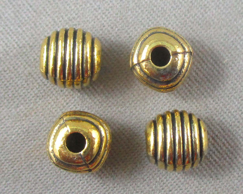 Gold Tone Round Beehive Spacer Beads 6mm 20pcs (0316)