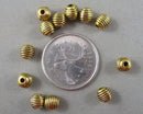 Gold Tone Round Beehive Spacer Beads 6mm 25pcs (C278)