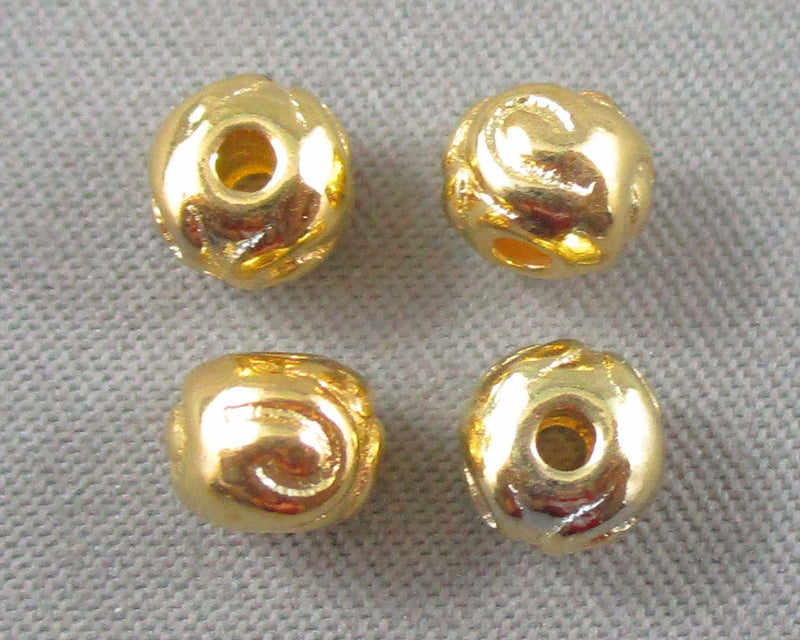 Gold Tone Rondelle Tibetan Spacer Beads 4.5x5.5mm 30pcs (1836)