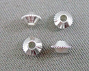 Silver Tone Bicone Saucer Spacer Beads 2.3x4mm 50pcs (C269)