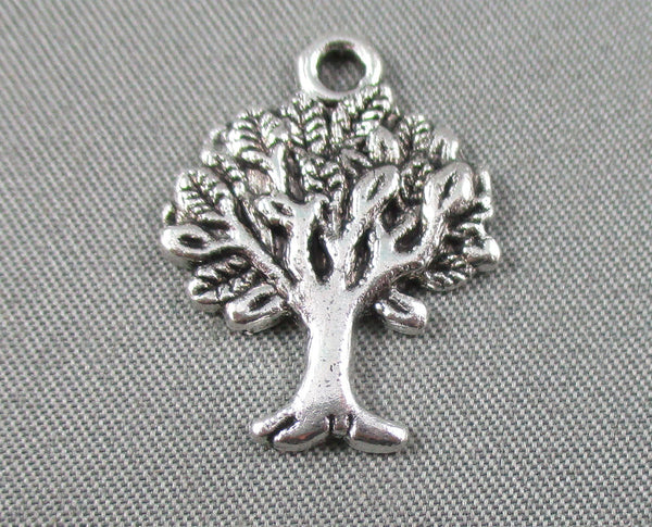 Tree Charms Silver Tone 12pcs (2136)