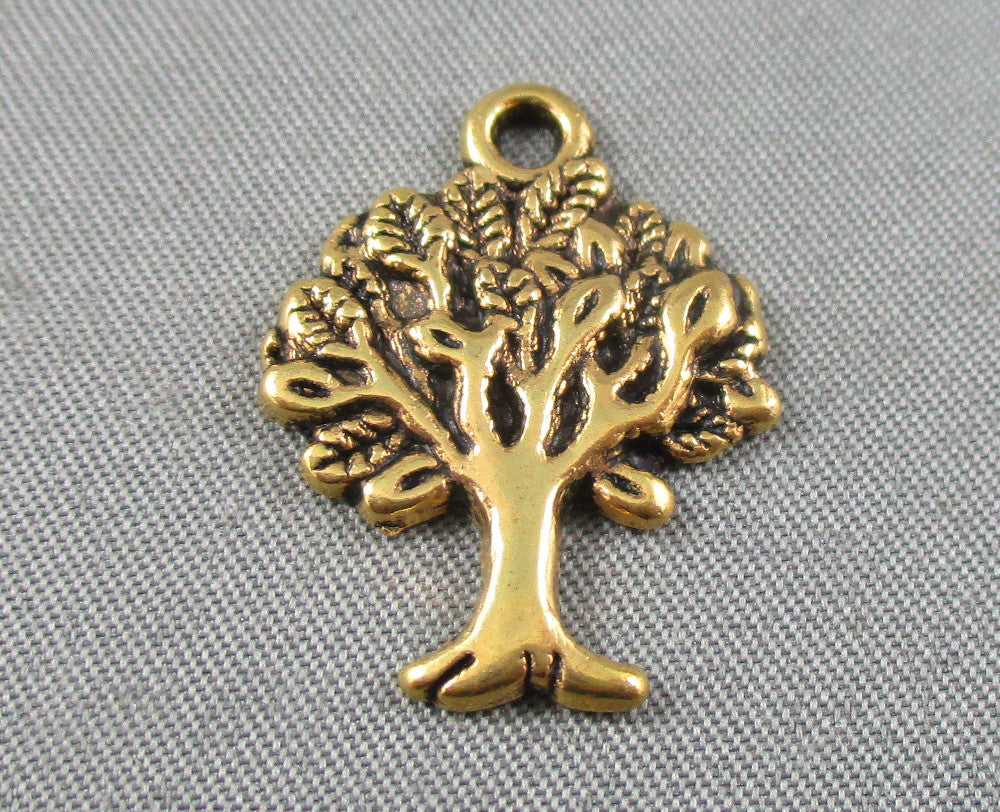 Tree Charm Gold Tone 20pcs (C268)