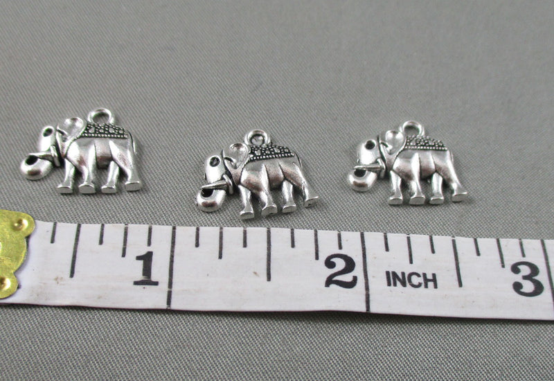 Elephant Charms Silver Tone 12pcs (1257)