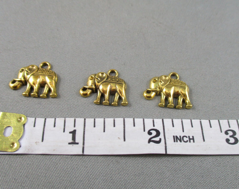 Elephant Charms Gold Tone 14pcs (1802)