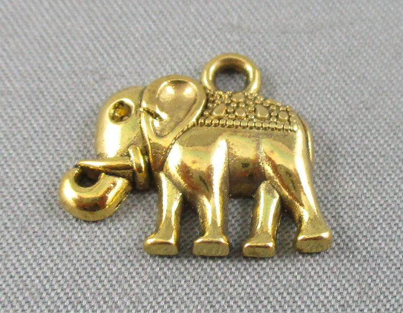 Elephant Charms Gold Tone 14pcs (1802)