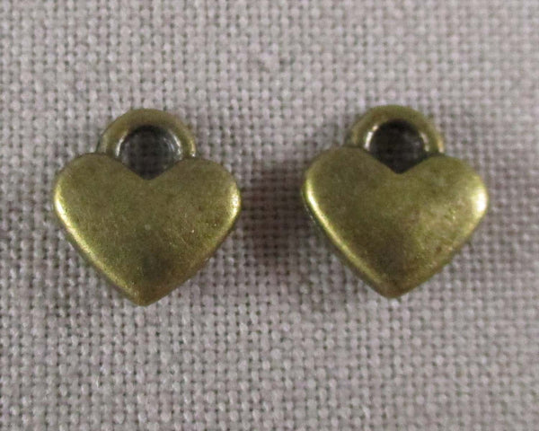 Heart Charms Antique Bronze 30pcs (0279)