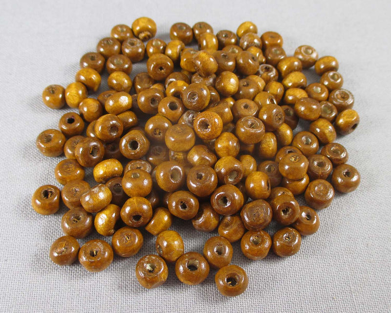 Caramel Brown Wood Beads 6mm Round 250pcs (2373)