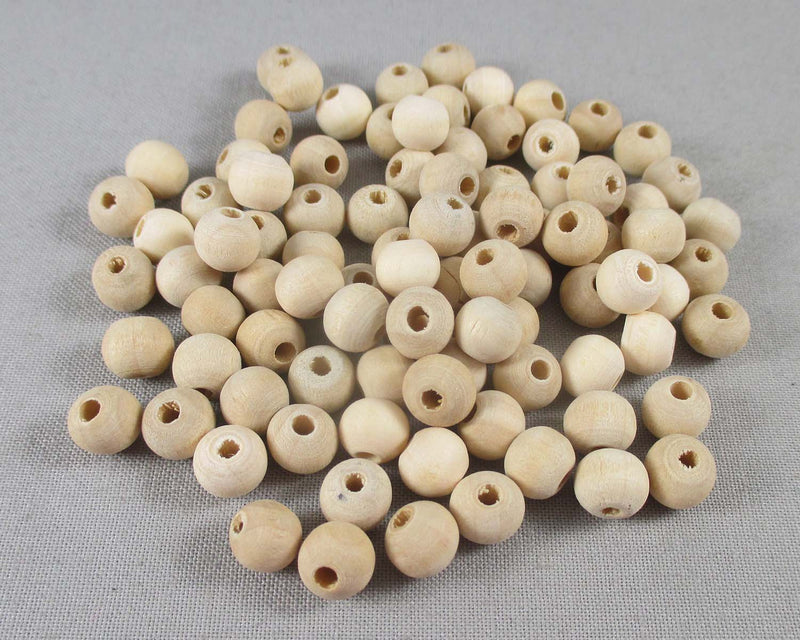 Natural White Wood Beads Round Various Sizes