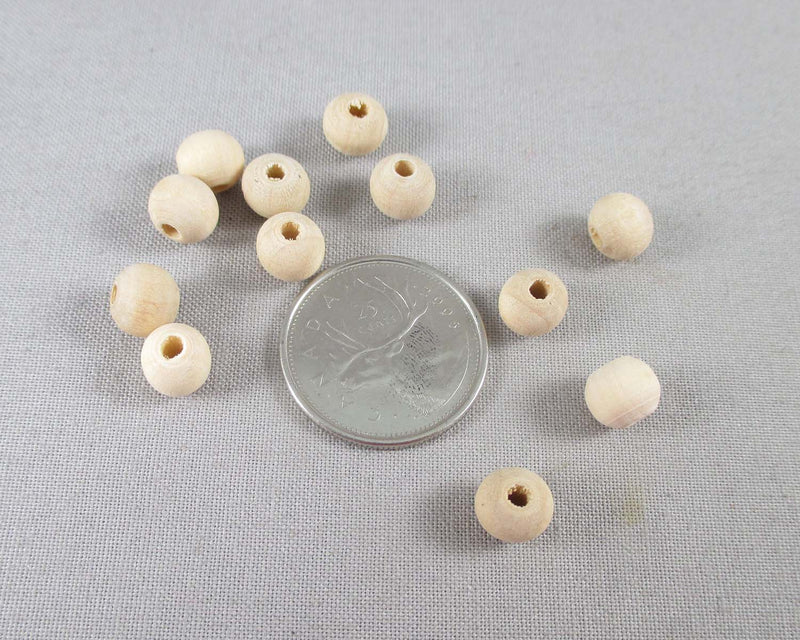 Natural White Wood Beads Round Various Sizes