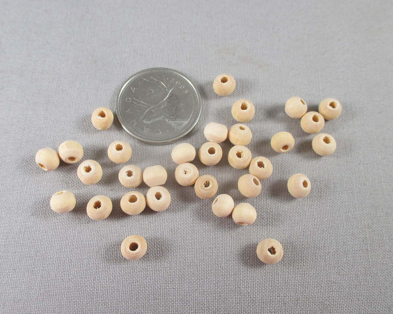 Natural White Wood Beads Round Various Sizes