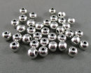 Silver Tone Round Spacer Beads 6mm 50pcs (C250)