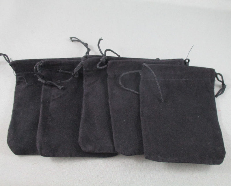 Black Velvet Bags 7x9cm 5pcs (4046)