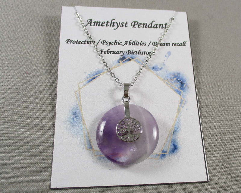 Amethyst Tree of Life Necklace 1pc (1768)
