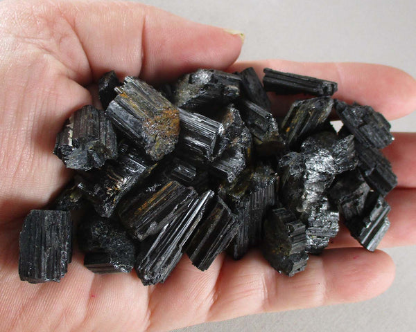 Premium Black Tourmaline Crystals Raw (Small) 2pcs (T667*)