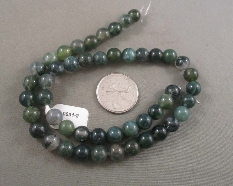 Moss Agate Beads Round Various Sizes