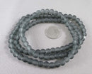 Grey Frosted Glass Beads 31" Various Sizes