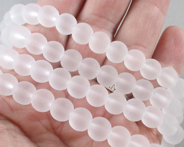 Clear Frosted Glass Beads Various Sizes