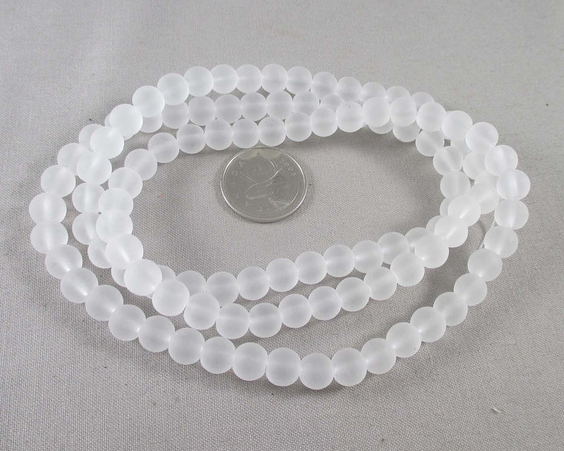 Clear Frosted Glass Beads Various Sizes