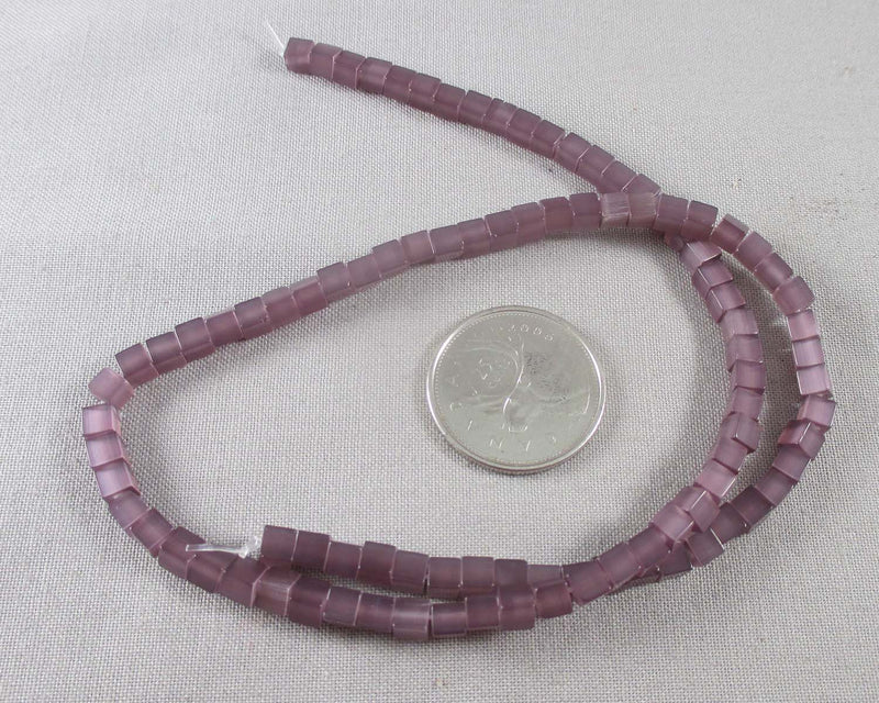 50% OFF!! Purple Cat's Eye Square Beads 4mm 16" Strand (0487)