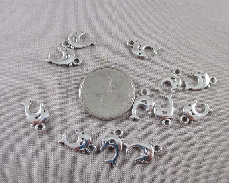 Dolphin Charms Silver Tone 12pcs (0163)