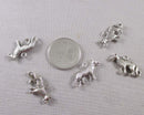 Wolf Charms Silver Tone 12pcs (1398)