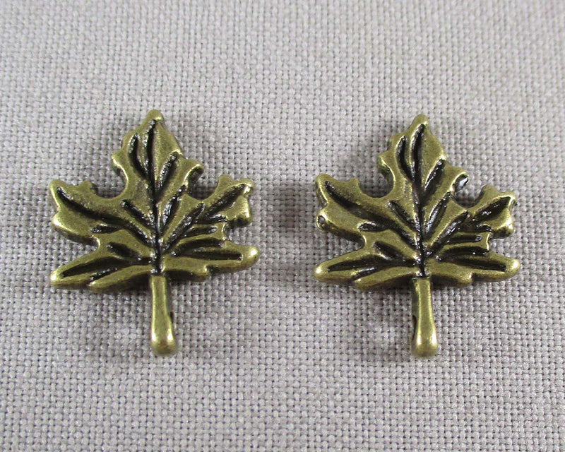 Maple Leaf Charms Antique Bronze 16pcs (0384)