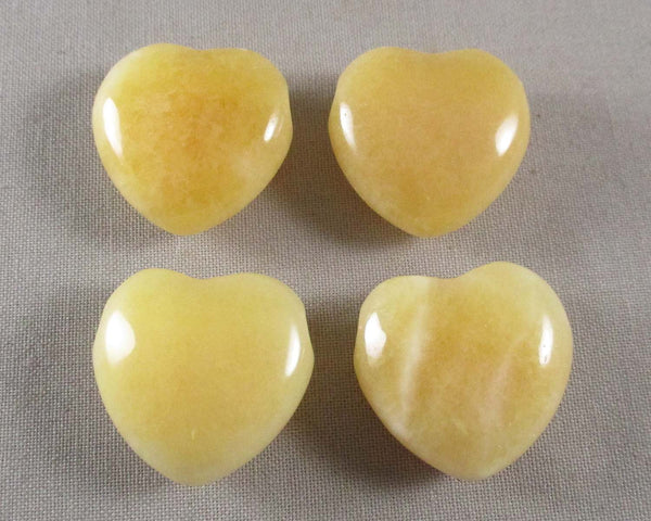 Yellow Calcite Puffy Heart (Drilled) 1pc T518