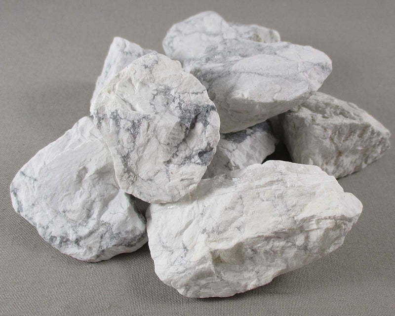 White Howlite Stones Raw 2pcs H132**