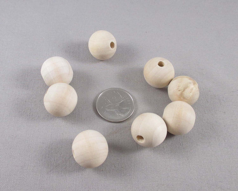 Natural White Wood Beads Round Various Sizes