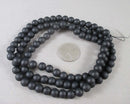 Black Frosted Glass Beads 31" Various Sizes