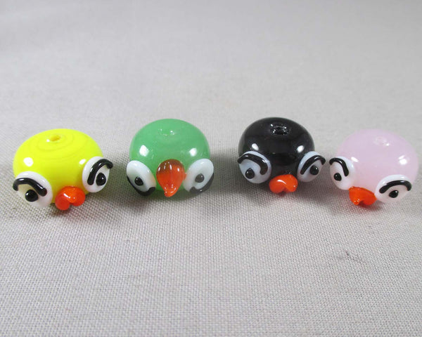 50% OFF!! Mixed Color Owl Lampwork Beads 10pcs (0484)