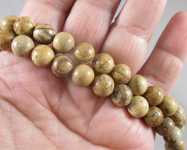 Picture Jasper Beads Round Various Sizes