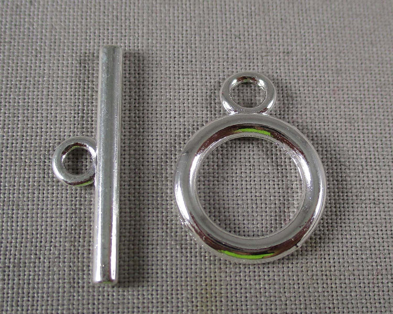 Toggle Clasp Silver Tone (14mm) 10 sets (1825)