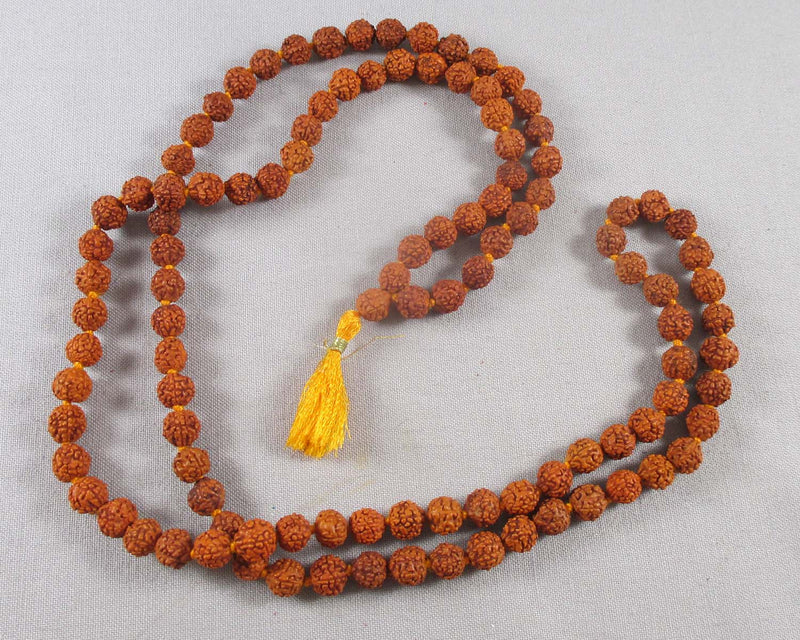 108 Bead Rudraksha Seed Mala Necklace (Knotted) 1pc T363