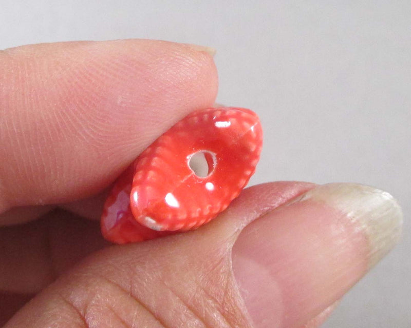 50% OFF!! Starfish Porcelain Beads Red 4pcs (1047)