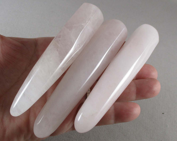 Rose Quartz Crystal Wand Faceted 1pc J224