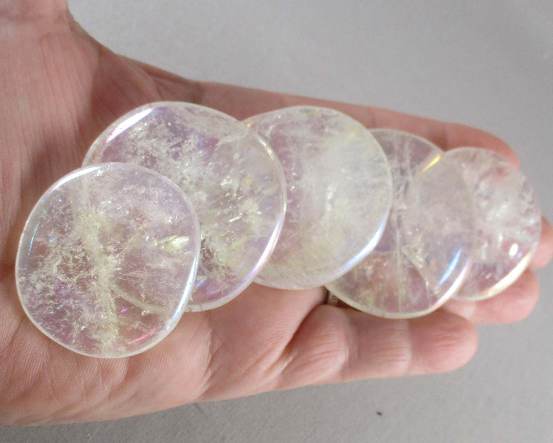 Angel Aura Quartz Palm Stone 1pc T698