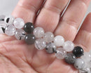 Tourmaline in Quartz Round Beads Various Sizes