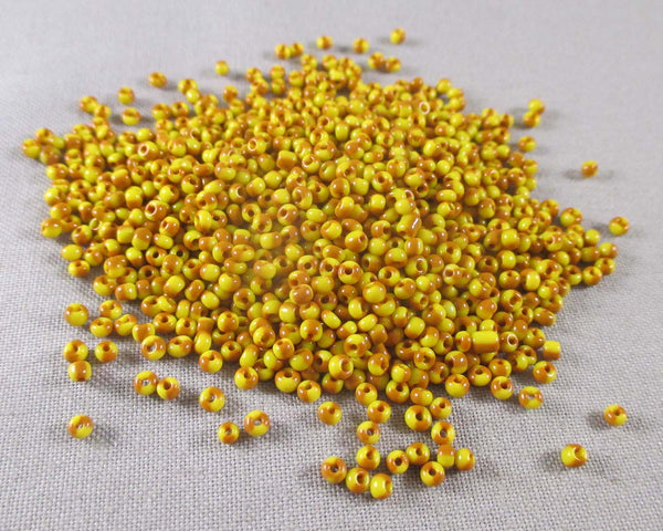 12/0 Seed Beads Red/Yellow 2x2mm 50grams (2027)