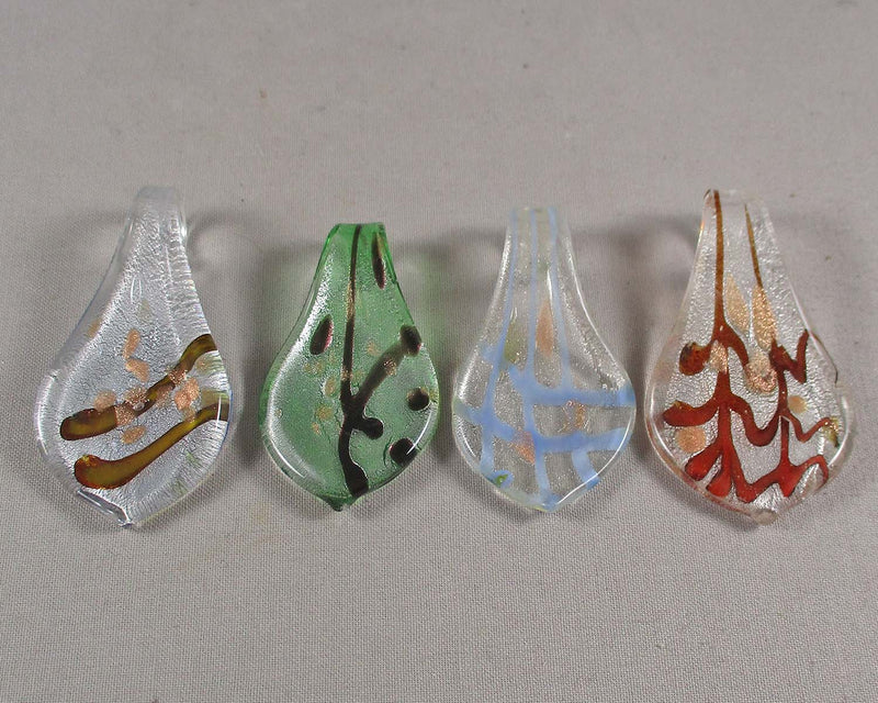 Foil Glass Pendants 2pc (A351*)