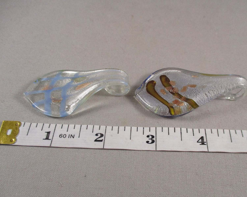 Foil Glass Pendants 2pc (A351*)